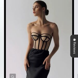 Chic Black and Tan Bustier Corset